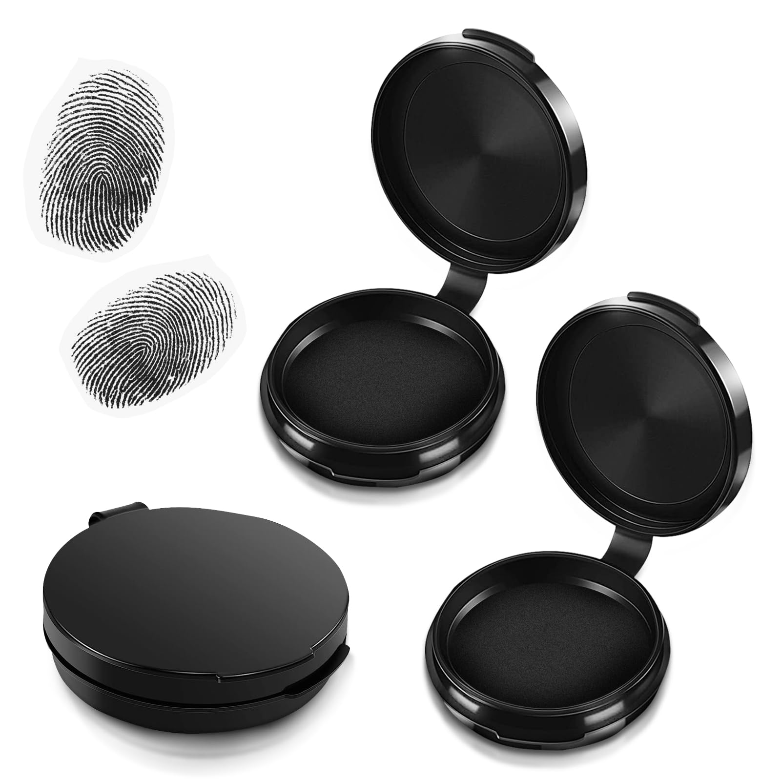 Finger Ink Pad, 3 Pcs Ink Pad Fingerprint Ink Pads-Black Ink Finger Printing Ink Pad Stamp Ink Pads Ink Pads for Stamping Clear Imprint Quick Drying, No Smudging for Office, School, Contract (Black)