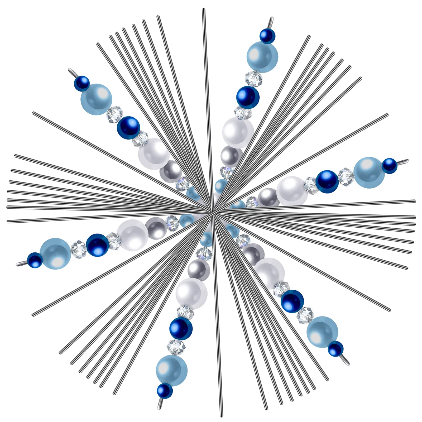 Hotop Snowflake Wire Personalized Metal Christmas Snowflake Wire for DIY Bead Ribbon Charms Party Decorations Fun Beading Project(48 Pcs,6 Inch)