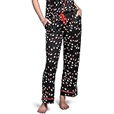 Hello Mello Women's Holiday Pajama Pants Comfy Lounge Sleep Bottoms Soft Sleepwear with Side Pockets