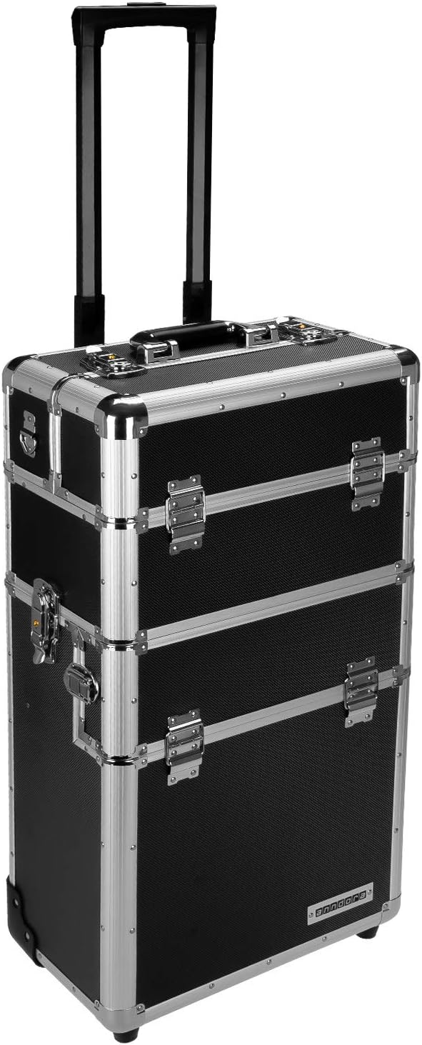 anndora 2 Rad Werkzeug Trolley 60 Liter Werkzeugkoffer schwarz