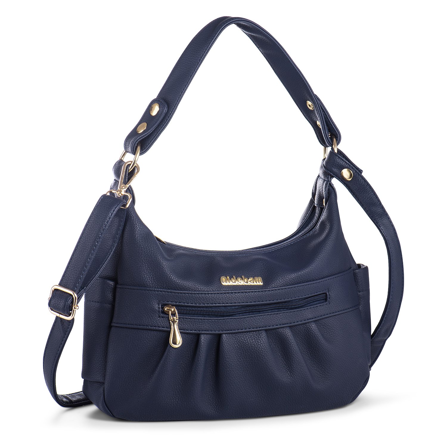 Women Shoulder Bag Vegan Leather Hobo Handbag Crossbody Purse Top Handle Bags Multi Zipper Pockets Blue Katloo Nail Clipper