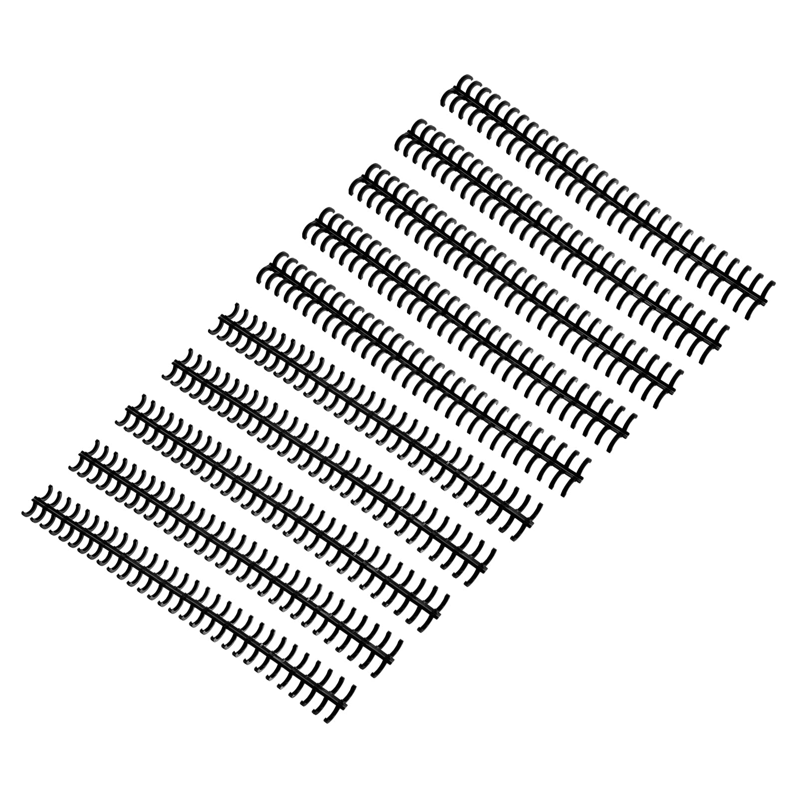 PATIKIL 30-Hole Loose Leaf Binder Ring, 10 Pcs Plastic Comb Binding Ring 60 Sheet Capacity for Notebook Office Study Supplies, Black