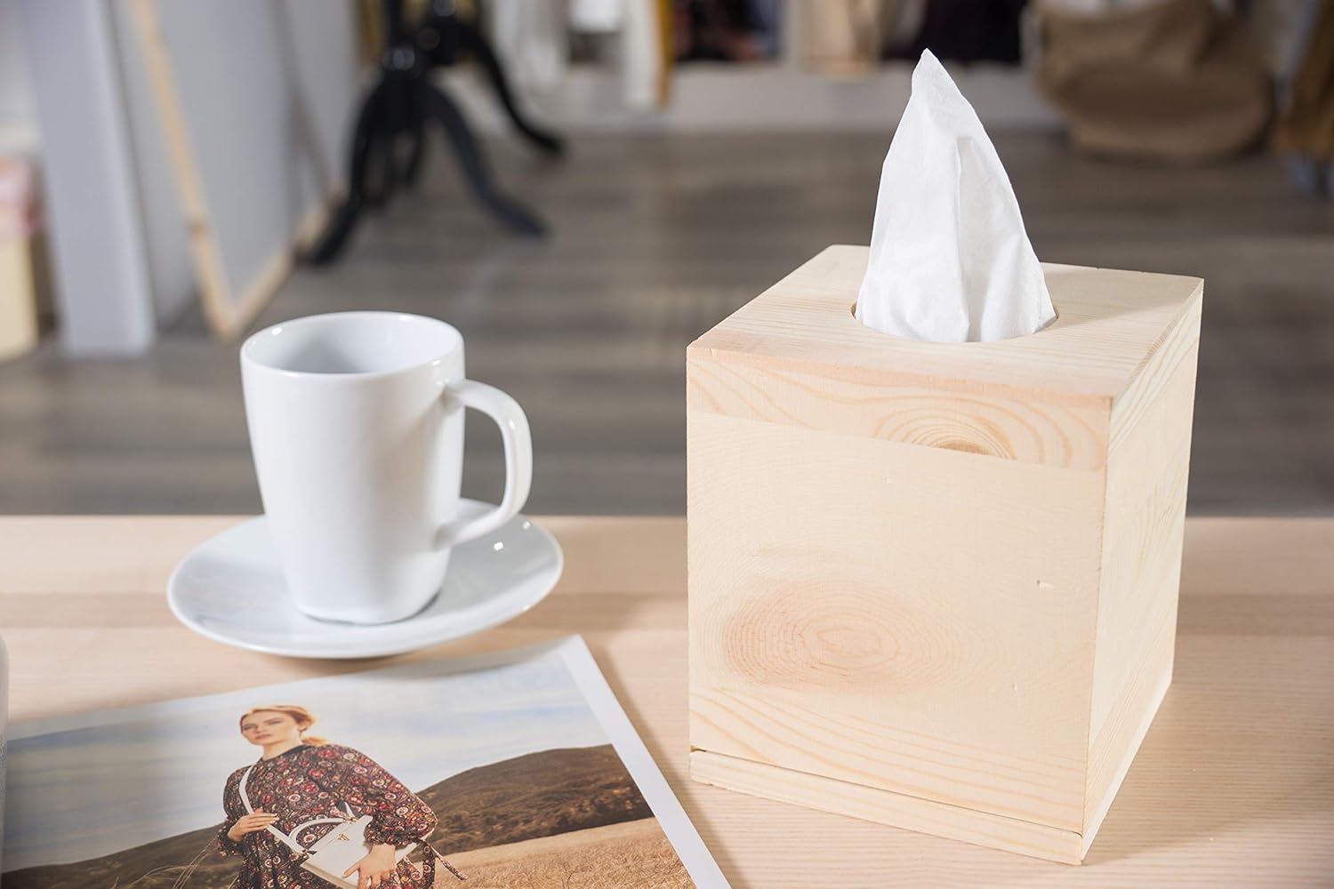 Juvale Wood Tissue Box Cover (5 x 5 x 5.8 in): Home & Kitchen