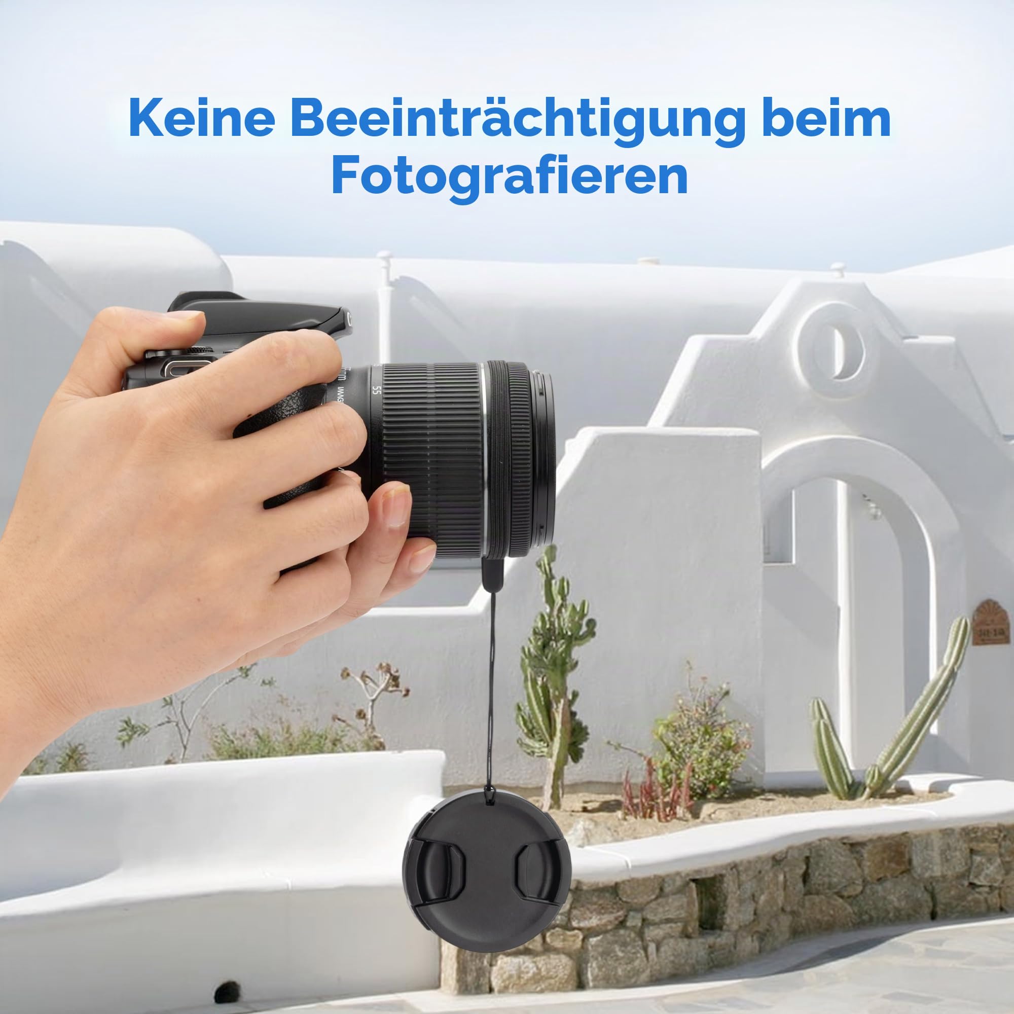 JJC 2 Stück Objektivdeckel 58mm für Canon EOS 2000D 1300D 1200D 850D 800D 760D 750D 700D 650D 600D 100D 200D 250D + 18-55mm Objektiv,Fujifilm XF 18-55mm/XC 16-50mm,Pana. Lumix 12-60mm/14-140mm 4