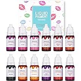 BONNIE CHOICE 12 Colors Liquid Lip Gloss Pigment Set, DIY Lipstick Liquid Pigment for Set Making Lip Gloss, DIY Lip Cosmetic 