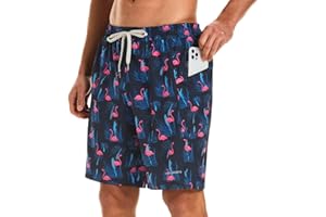 HODOSPORTS Mens Swim Trunks No Mesh Liner Mens Board Shorts 9 Inch Quick-Dry Bathing Suits with Zipper Pockets