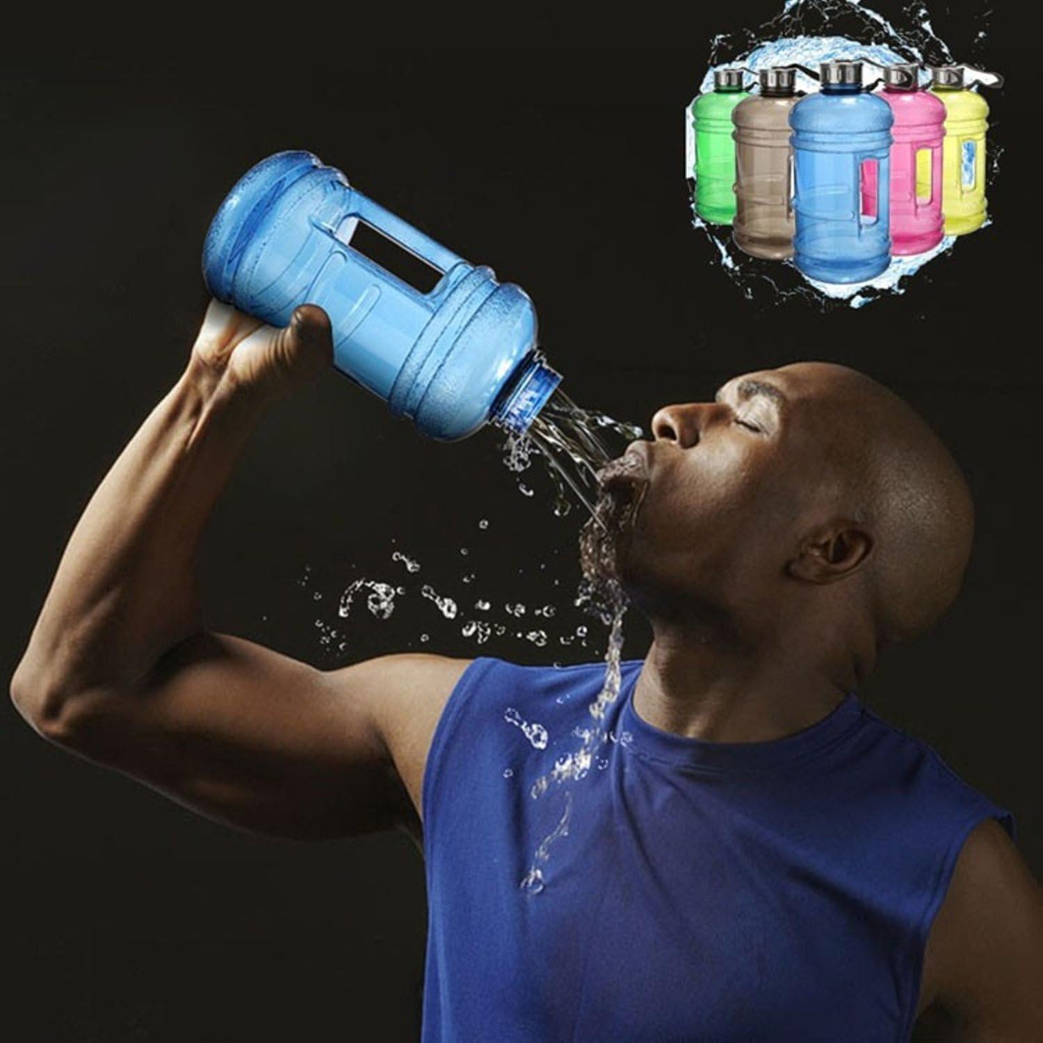 2.2L Large Capacity Water Bottles Outdoor Sports Gym Half Gallon Fitness Training Camping Running Workout Water Bottle