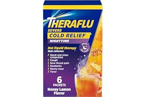 Theraflu Nighttime Severe Cold Relief Honey Lemon Flavor Powder - 6 Ct (Pack of 1)