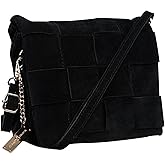 Premium Italian Leather Handmade in Florence, Italy. Suede Crossbody Bag for Women with a Detachable Strap Made in Italy