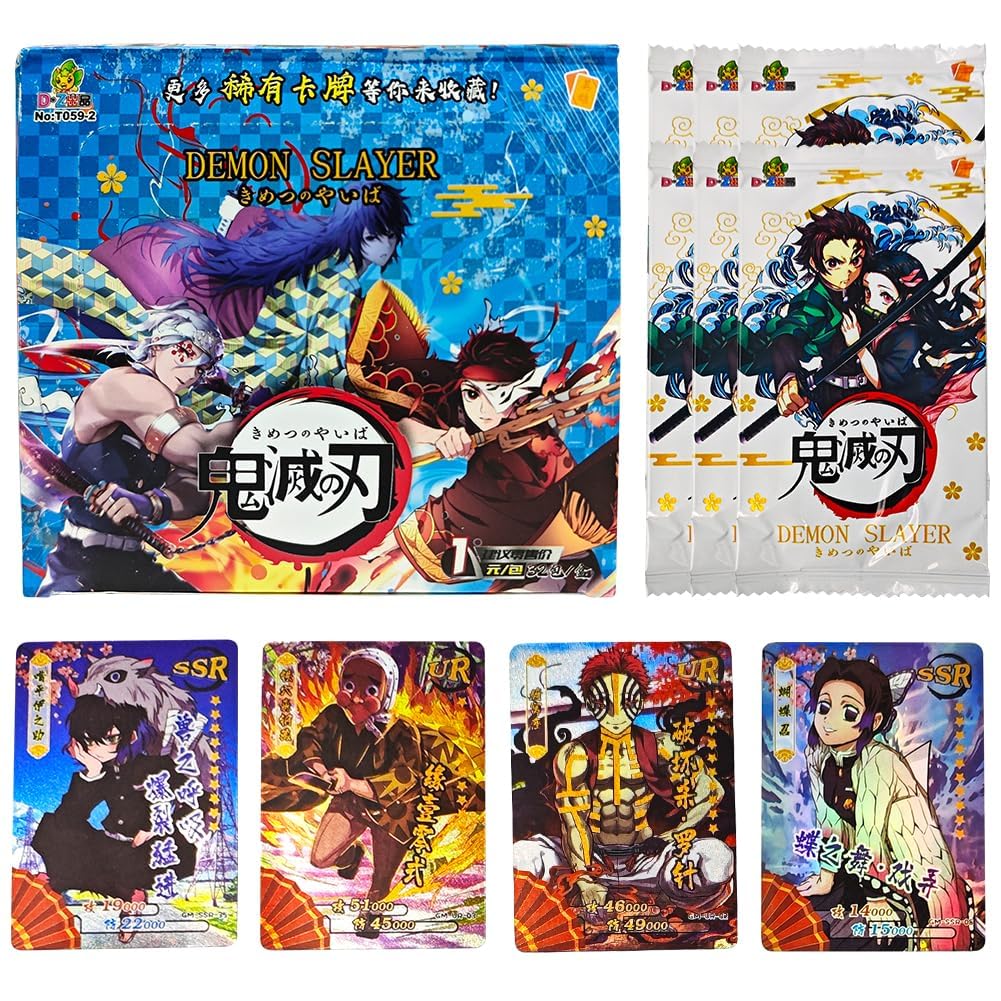FCXVXCL Anime Trading Card - 192PCS Demon Slayer Card Set Collectible Game for Kids - Birthday Gift