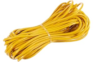 MECCANIXITY Yellow Leather Cord, Round Leather String Leather Lace Rope for Necklace, Bracelets, Braiding, Jewellery, Crafts,3mm x 10m