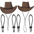 Universal Removable Chin-Strap/Adjustable Toggle Chin Strap - Two Solutions - for Men and Women for Sun Hat Fishing Hat Straw Hat Cowboy hat for Safari Fishing Hiking Beach Golf, 4 Pack Black