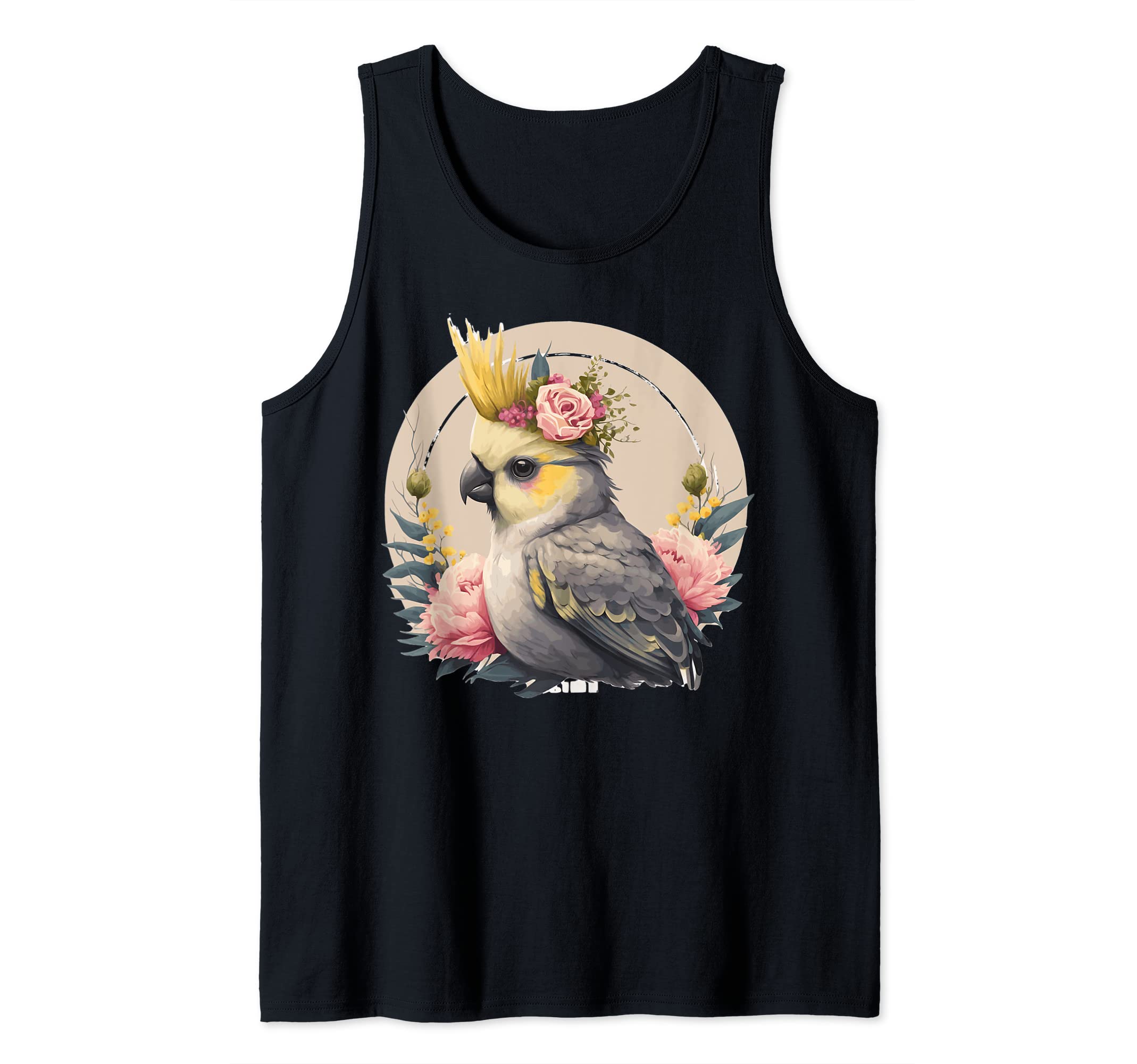 Cute Cockatiel Parrot Bird Flower Crown Pet Birds Tank Top
