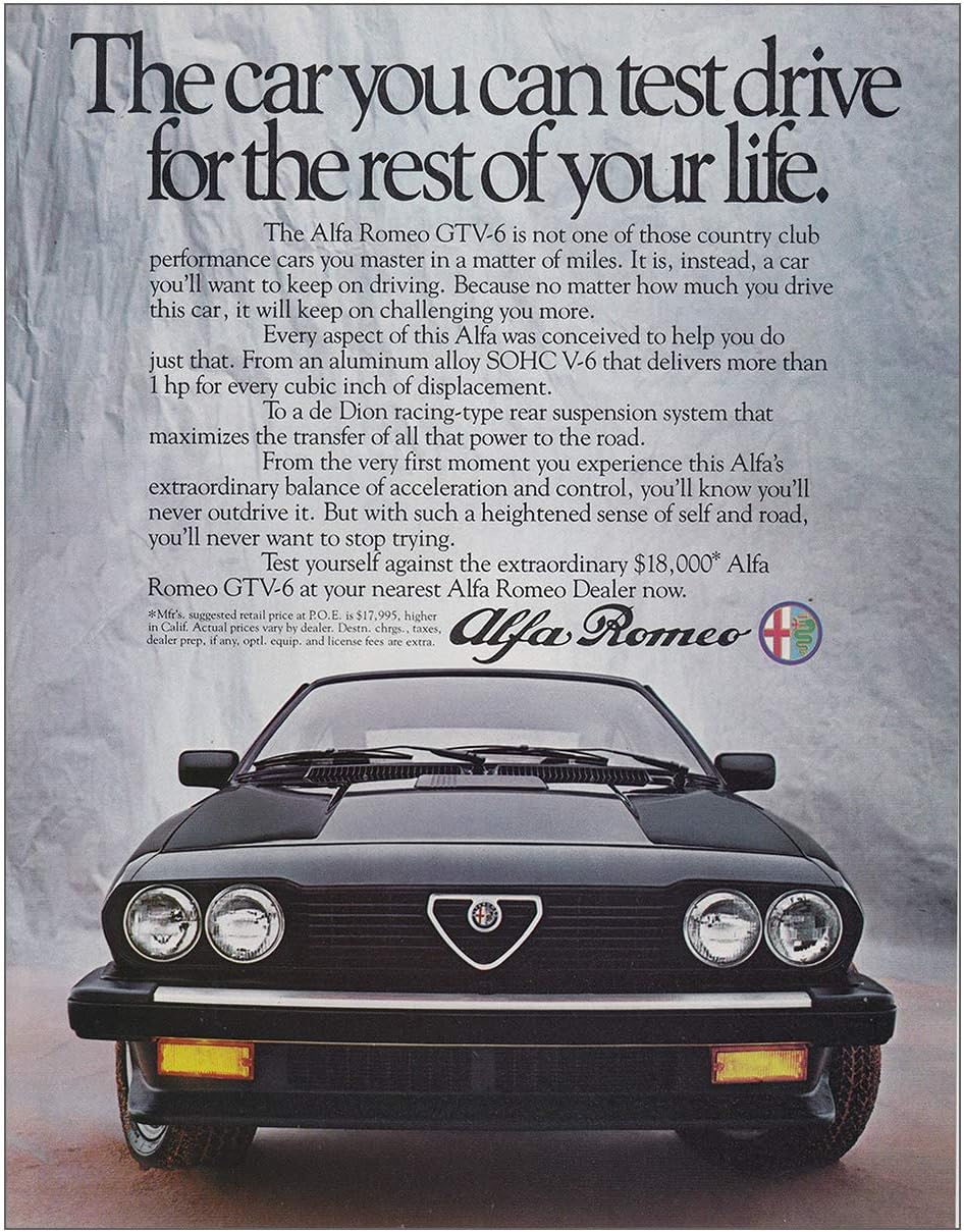 1983 Alfa Romeo: Test Drive for The Rest of Your Life, Alfa Romeo Print Ad