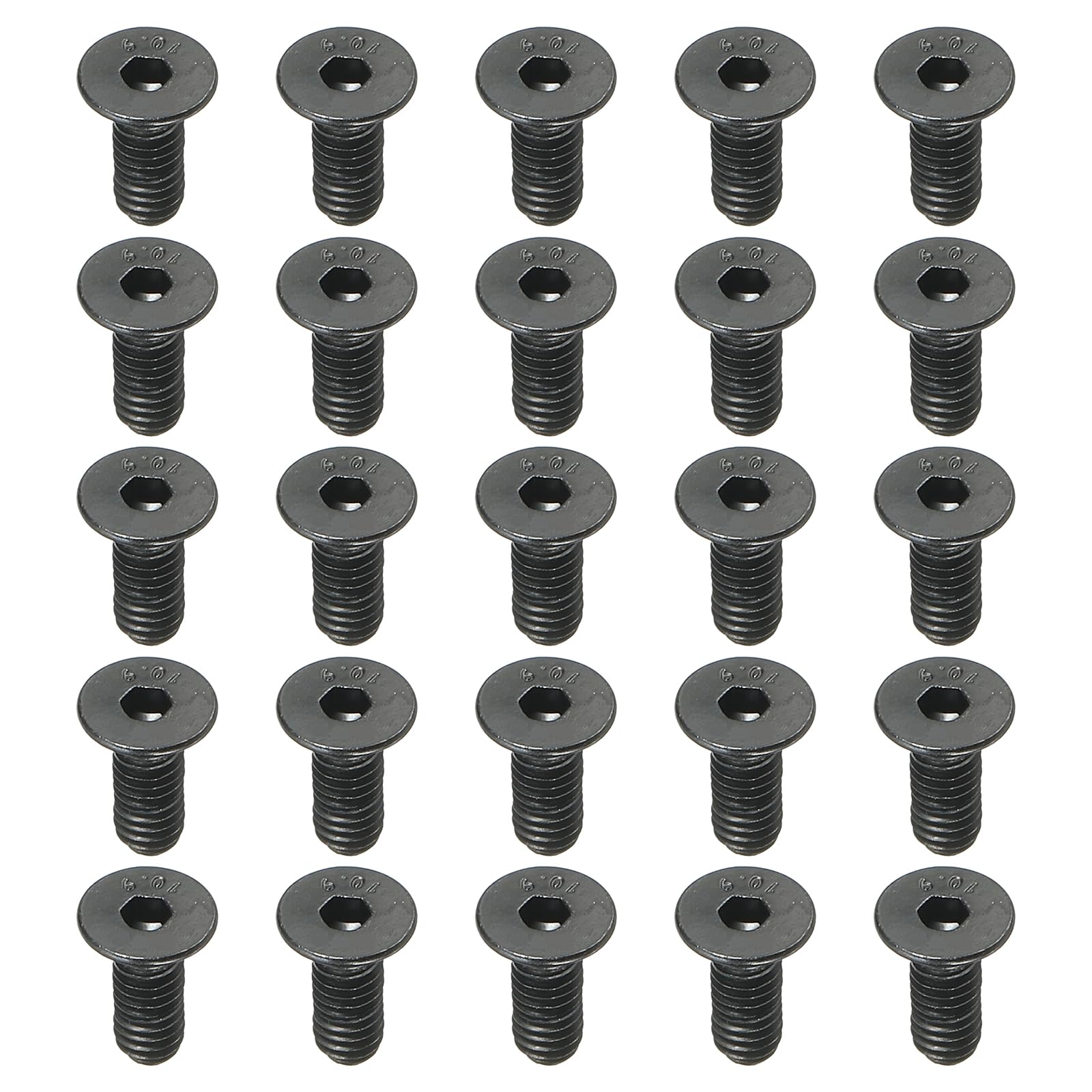 PATIKIL M4 x 10 mm Flat Head Socket Cap Screws, 100 Pack Flat Countersunk Bolts Medium Carbon Steel Hex Socket Drive Machine Screws Full Thread Black Oxide Grade 10.9