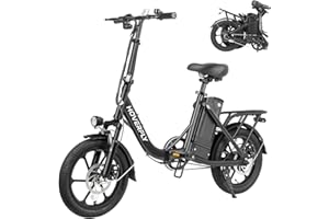 HOVERFLY H3 16" Electric Bike, Max 28Miles Range(Pedal-Assist) Folding E-Bike with Removable Battery, Front Suspension and Commuter Electric Bicycle Adults