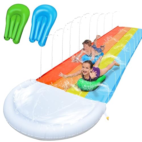 JOYIN Tobogán De Agua Inflable De 22 Pies Con Ondas Dobles Y Piscina En El Extremo