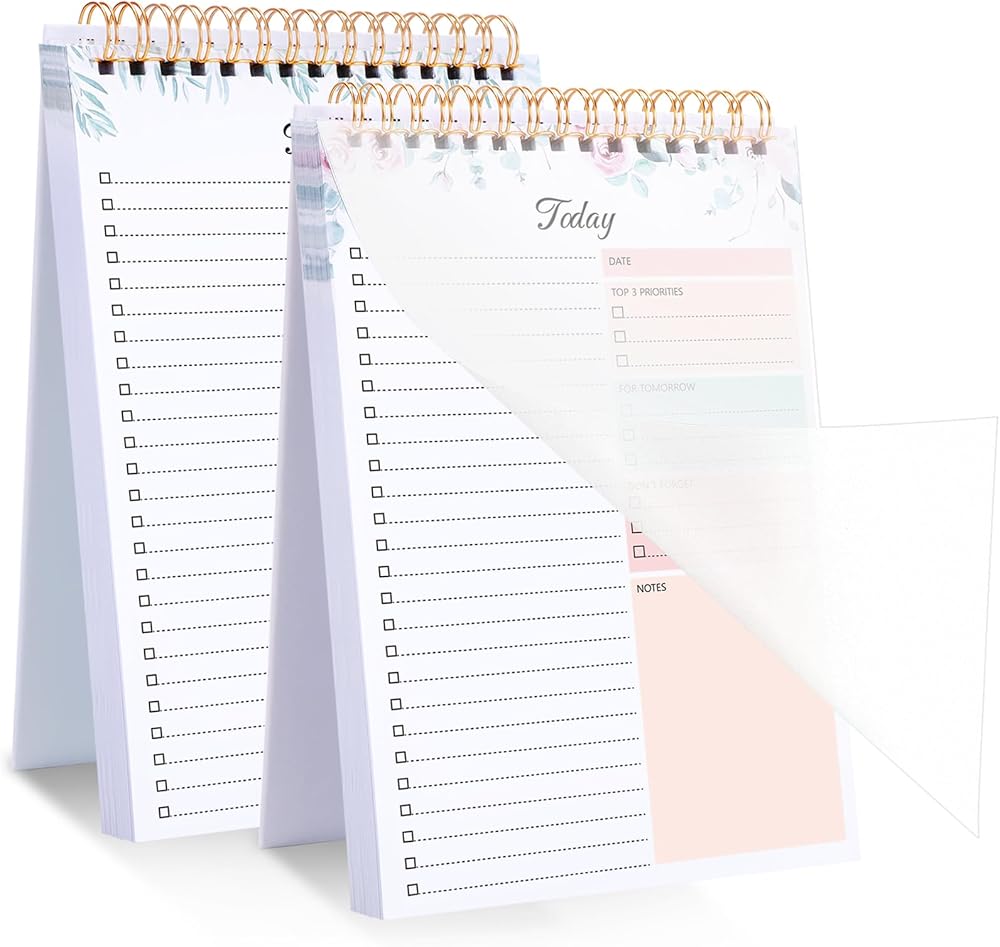 Thboxes 2 Pack To Do List Notepad A5 Spiral 208 Pages Undated Planner
