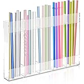Maireien Straw Holder, Straws Organizer, Kitchen Counterware Storage Rack, Features Strong Adhesive Double-Sided Tape, Suitable for Countertops and Cabinets (Transparent)