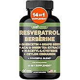 Gade Nutrition Resveratrol Berberine Quercetin Grape Seed Extract Green Tea Extract N-Acetyl Cysteine - 14 in 1 Complex Supplement for Women & Men with Potent Antioxidants - Made in USA
