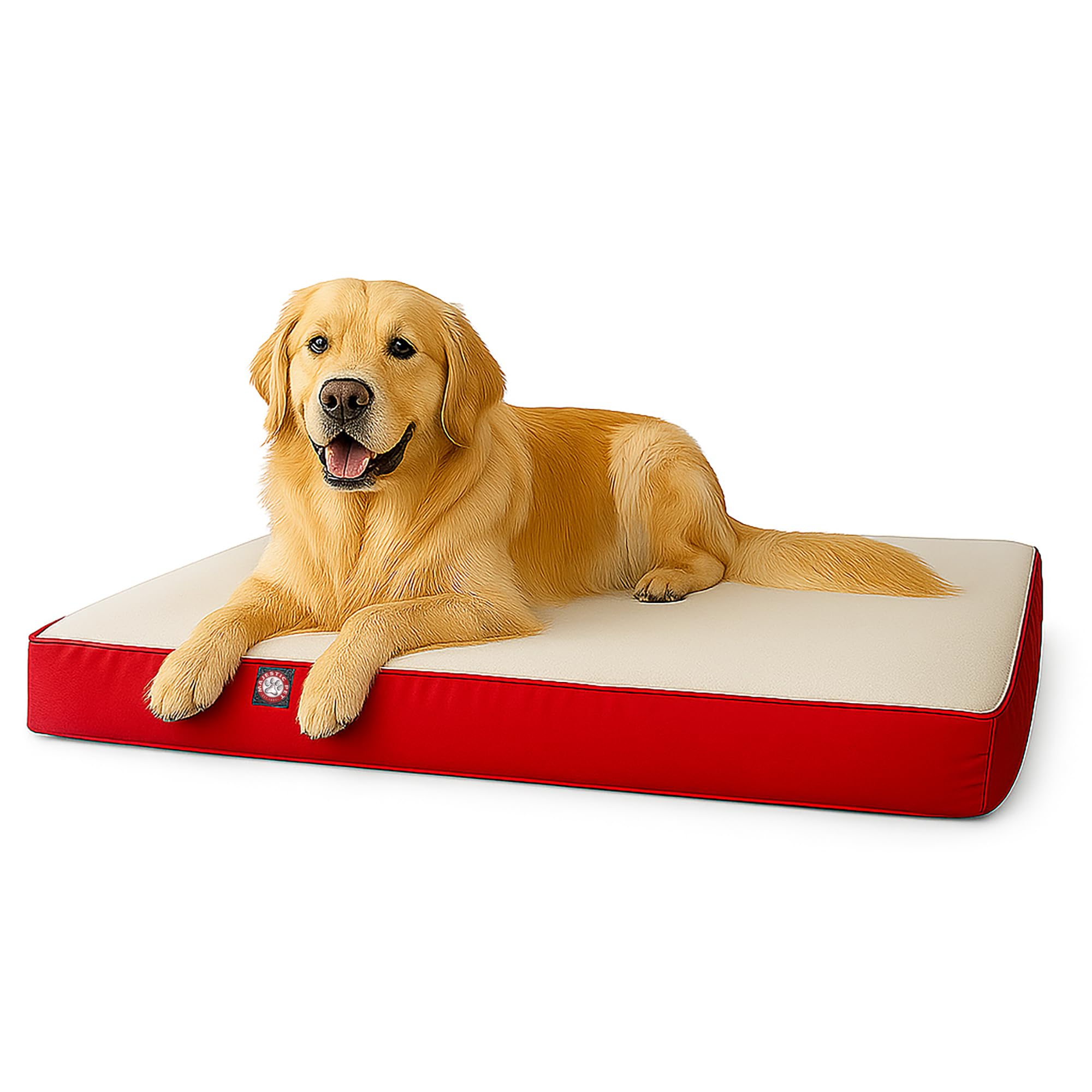 Majestic Pet 48x34x3 Inch Red Orthopedic Memory Foam Rectangle Dog Bed – Large Size Crate Dog Bed for Dogs with Joint Pain, Arthritis – Durable Pet Mattress with Egg Crate Foam, Washable Cover