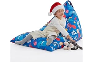 Nobildonna Stuffed Animal Storage Bean Bag Chair Cover for Kids Teens (No Filler) 250L Washable Large Beanbag Cover for Kids' Room Organizing Plush Toys or Home Living Room Textile,Sea Animals