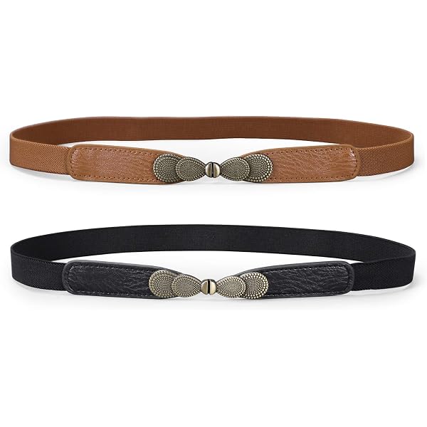 EAONE Skinny Belts for Women 5 Pack, Fashion Belts Stretch  display picture 1