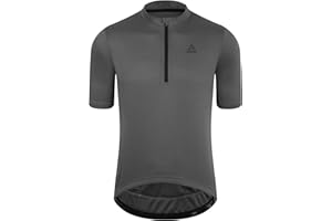 OFF PRND Men's Cycling Jersey Short Sleeves Bike Jersey 1/3 Zipper Solid Color Club Fit, Biking Cycling Shirt Zipper Pocket
