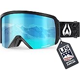 Wildhorn Cristo Ski Goggles Men Women 100% UV Anti-Fog OTG Snowboard Goggles- US Ski Team Official Supplier- Snow Goggles