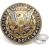CRAFTMEMORE 1 1/2 Inches Morgan Dollar Coin Concho Eagle Gaur Rodeo Cowboy Screw Back Leather Craft Embellishmennts 2pcs CHS17 (Bronze)