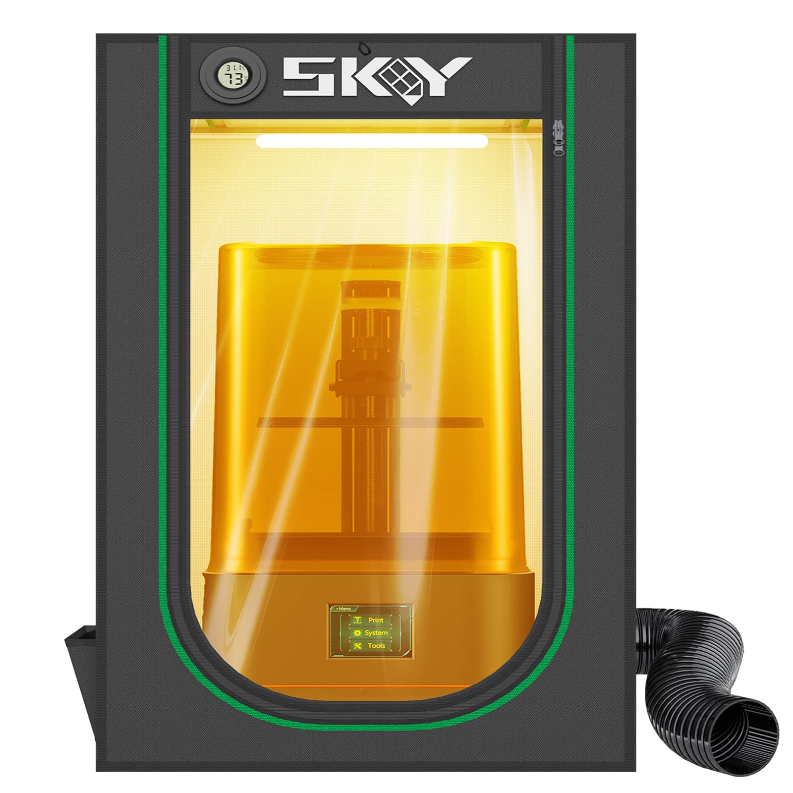 Photo 1 of Resin 3D Printer Enclosure with Ventilation, 3D Printer Enclosure Tent Cover Eliminate Odors Dustproof Isolate Noise Compatible with Creality Anycubic Elegoo Series LCD Resin UV 3D Printer-Black