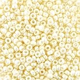 Miyuki Round Rocaille Seed Beads Size 8/0 Ivory Ceylon 22 Gram Tube