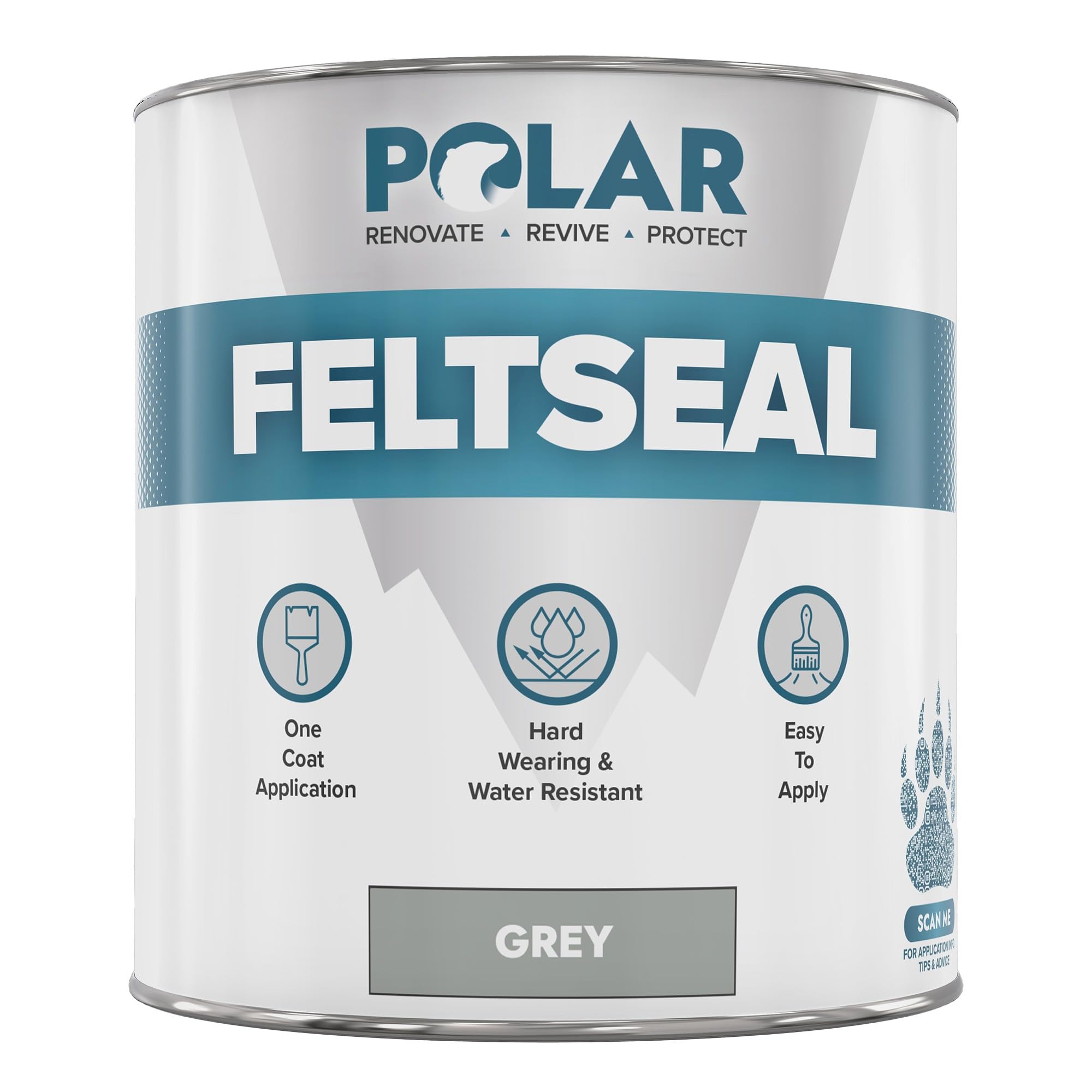 Polar Felt Seal - 500ml, Grey - Waterproof Felt Sealant for Shed Roofs & Garage Roofs - One-Coat Repair - Prevent and Stop Leaks & Cracks - No Primer Needed