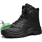 KGJIANDA Steel Toe Boots for Men Work Boots for Men Breathable High Top Work Shoes Lightweight Indestructible Safety Shoes Industry Construction Safety Footwear