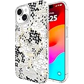 kate spade new york iPhone 15 Case / 14 / 13, Compatible with MagSafe - Multi Floral Black and White