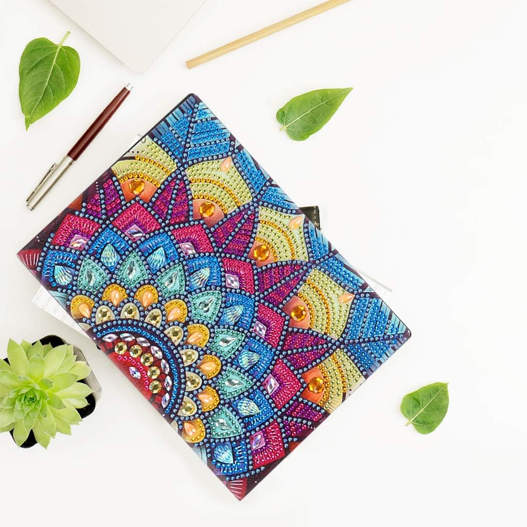 DCIDBEI Diamond Painting Notebooks Blank A5 Writing Journal Notebook with DIY Mandala 5D Diamond Painting Leather Cover 50 Plain Pages Daily Sketchbook Diary Kids Birthday Gifts 50 Sheets 120 Pages - Image 4