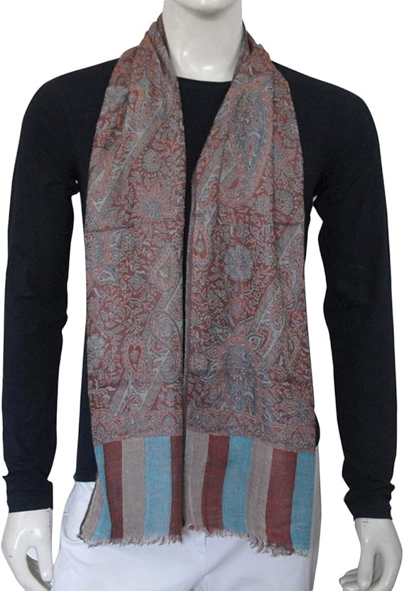 Wool Mens Neck Scarves Mens Accessories Handcrafted in India 12 x 60