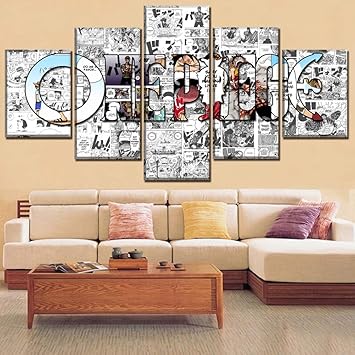 Xlst Canvas 5 Pieces One Piece Painting Anime Pictures Modular Poster Living Room Art Wall Decor A 40 X 60 X 240 X 80 X 240 X 100 X1 Amazon De Sport Freizeit