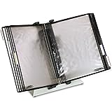 Tarifold® Desktop Reference and Display System, 10 Double-Sided Pockets, Antimicrobial, Letter-Size, Black Pockets (DA271)