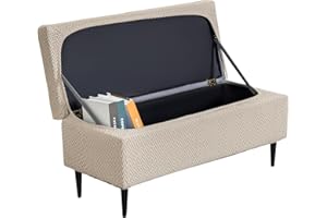 GOSTADY Ottoman Covers, Stretch Folding Storage Stool Slipcover Furniture Protector, Rectangle Bench Footstool Cover with Elastic Bottom, Soft Jacquard Fabric Removable Washable, Medium