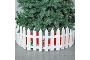 CHICIEVE White Christmas Tree Fence 4 pcs 9.8x11.8 Inch Christmas Tree Gate for Dogs Cats Wedding Party Decoration Indoor Garden Border Grass Lawn Edge Fence(39.4 inch Total)