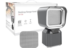 DRIAC Portable Range Hood, Portable Range Hood For Cooking with Adjustable Angle Height & 3 Detachable Filters, Portable Kitchen Exhaust Fan for Indoor BBQ, Hot Pot