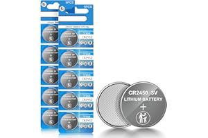 volkate CR2450 Battery, 3V Lithium Battery 10 Count Pack, CR 2450 3 Volt Button Coin Cell Battery Replacement for Car Key Fobs, Remote Controls, Watches, Garage Door Openers, Calculators, Thermometers