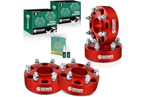 YHTAUTO 6x5.5 Hubcentric Wheel Spacers 2 inch Fits Chevy, GMC, Cadillac Models, Silverado, Sierra, Tahoe, Yukon, Forged 6x139.7mm Tire Spacers 50mm with M14x1.5 Studs 78.1mm Hub Bore 4PCS, Red