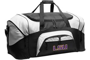 BROAD BAY Large LSU Duffle Bag - Official LSU Tigers Suitcase Duffel or Gym Gear Bag (Black)