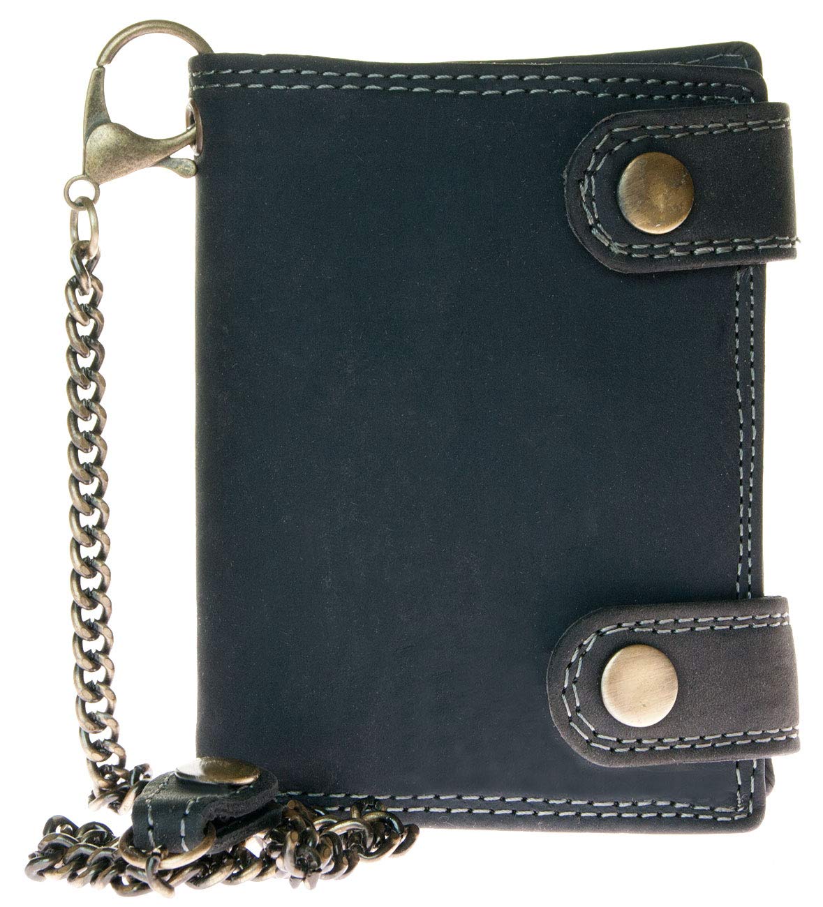 Men's Very Dark Gray Biker's Wallet with 45 cm Long Chain to Hang