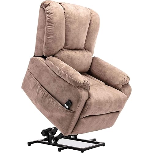 Merax Power Lift Recliner Chair Lazy Sofa for Elderly, Heavy-Duty Fuction with Remote Control, Office or Living Room, Camel