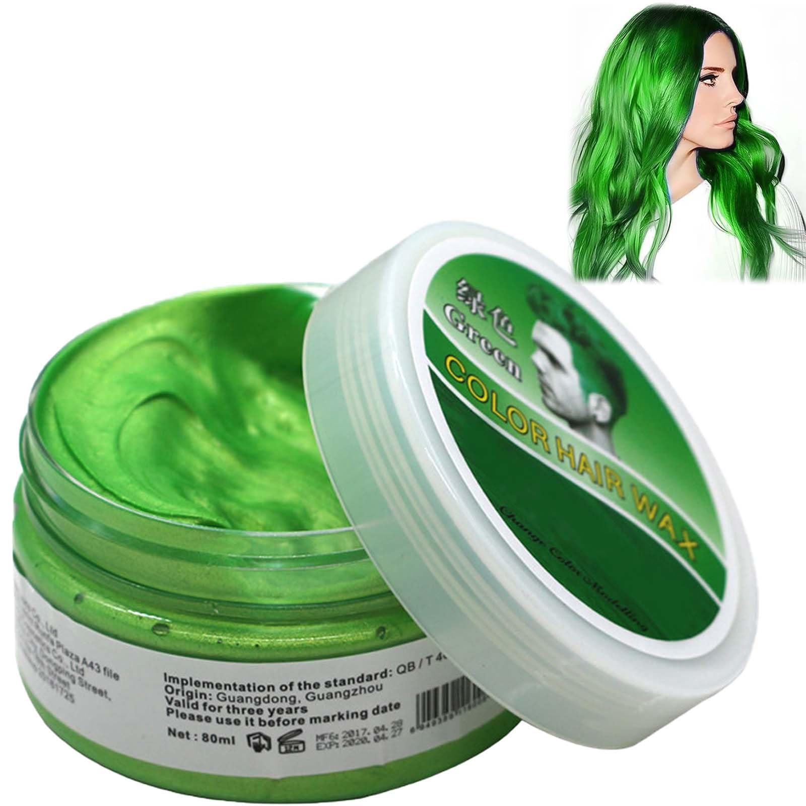 Easy-to-Use Temporary Hair Color Wax for Men & Women - Instantly Achieve Unique Green Hairstyles - 100g Styling Mud with Easy Wash-Out Formula