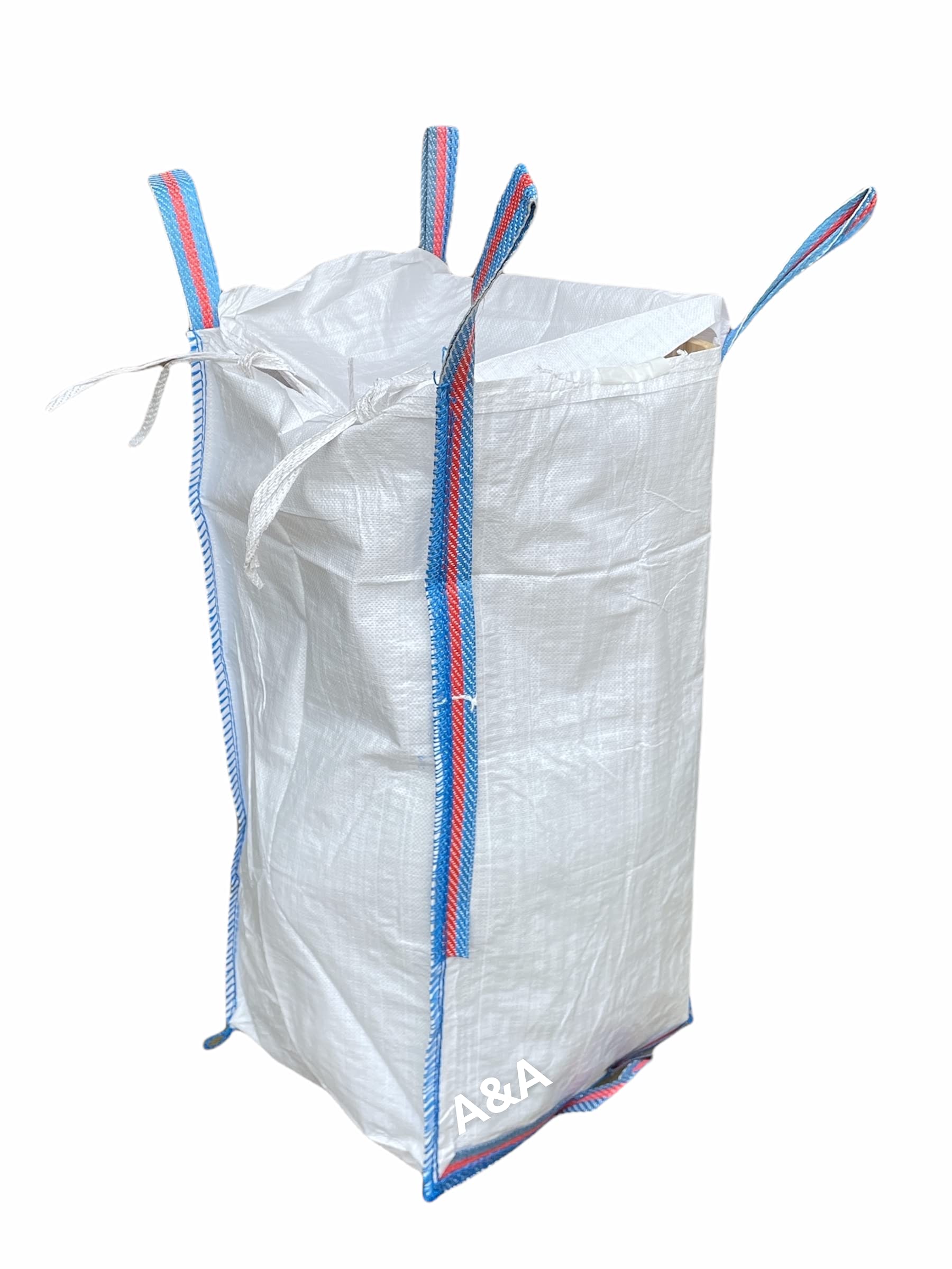 A&A Supplies - Barrow Logs Firewood Kindling 50x50x90cm FIBC Bulk Builders Bag Garden Waste Heavy Duty Industrial Strong Woven Material Dumpy Jumbo Sacks Ton with Lid 500kg 1/2 Tonne (1)