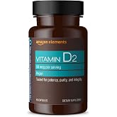 Amazon Elements Vitamin D2 2000 IU, Vegan, 65 Capsules, Supports Strong Bones and Immune Health, 2 month supply (Packaging may vary)